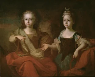 Zarewitsch Peter Alexejewitsch und Zarewna Nathalie Alexejewna als Apollo und Diana, ca. 1722